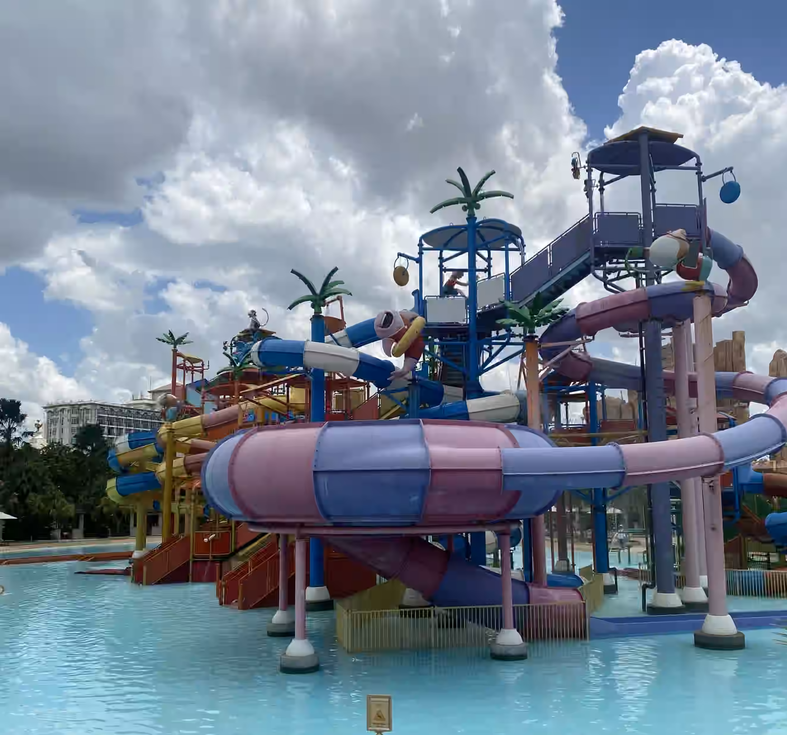 Water slides at Garden City Water Park in Phnom Penh